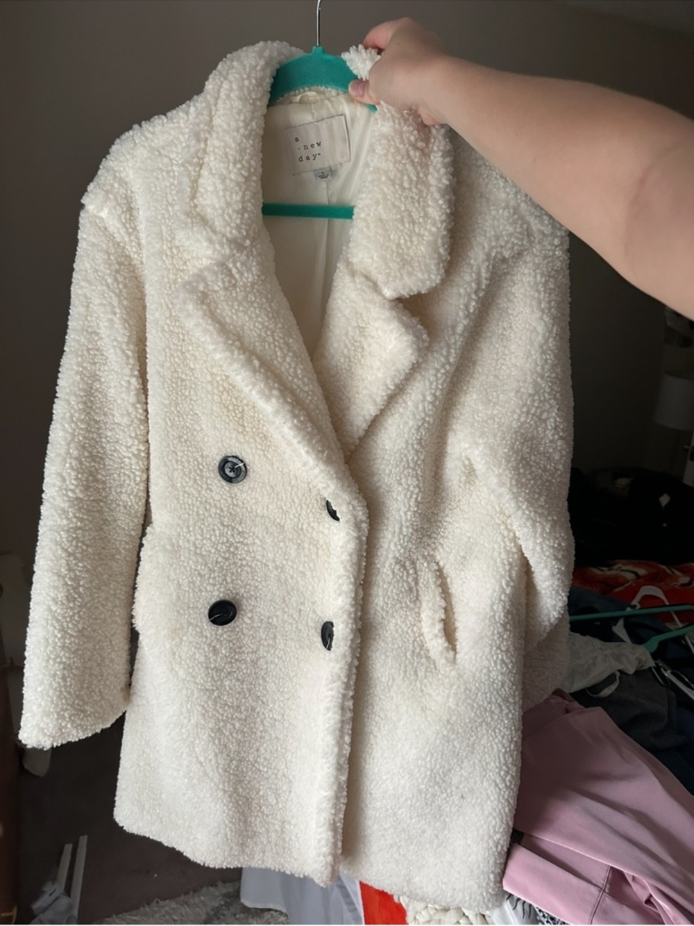 A New Day Cream Teddy Coat